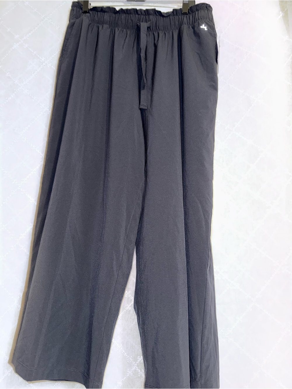 Women's Black Wide-Leg Drawstring Joggers